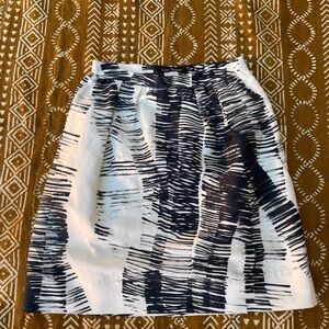 Lands' End Women's Black and White Skirt